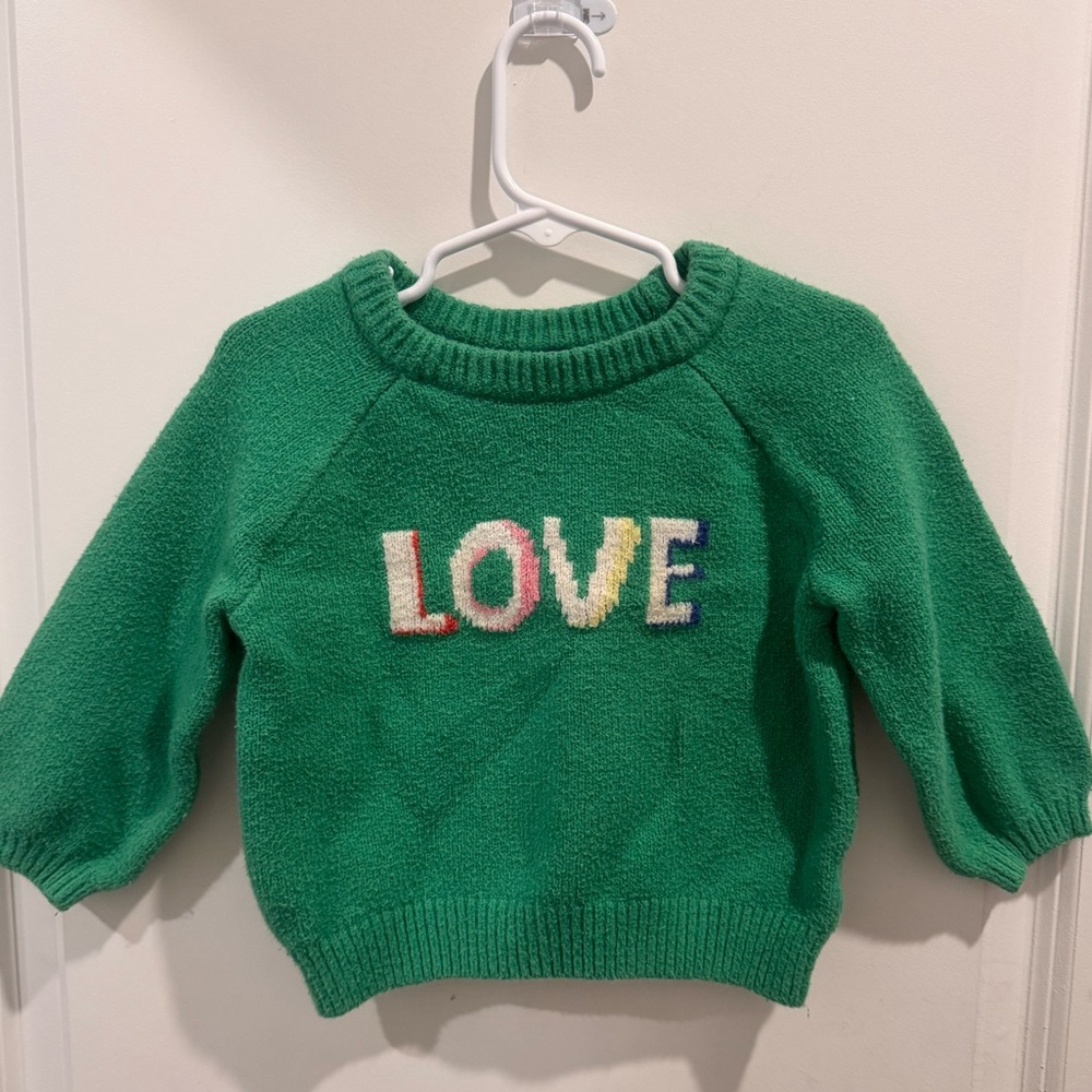 Old Navy Green Knit Crewneck Sweater
